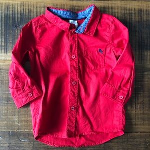 Red Button-up Dress Shirt